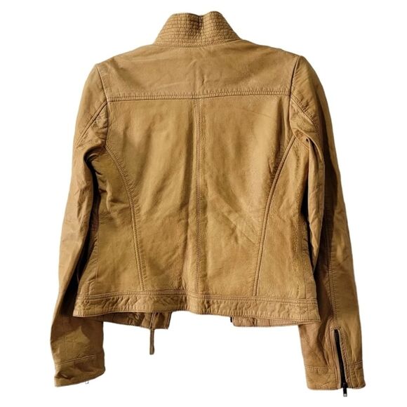 Lucky Brand lamb leather jacket Size XS gold mustard - Picture 4 of 9